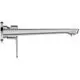 Chrome Wand-Waschtischarmatur von Ideal Standard mit einem schmalen, geraden Auslauf und einem seitlichen Bedienhebel zur Wasserregulierung.